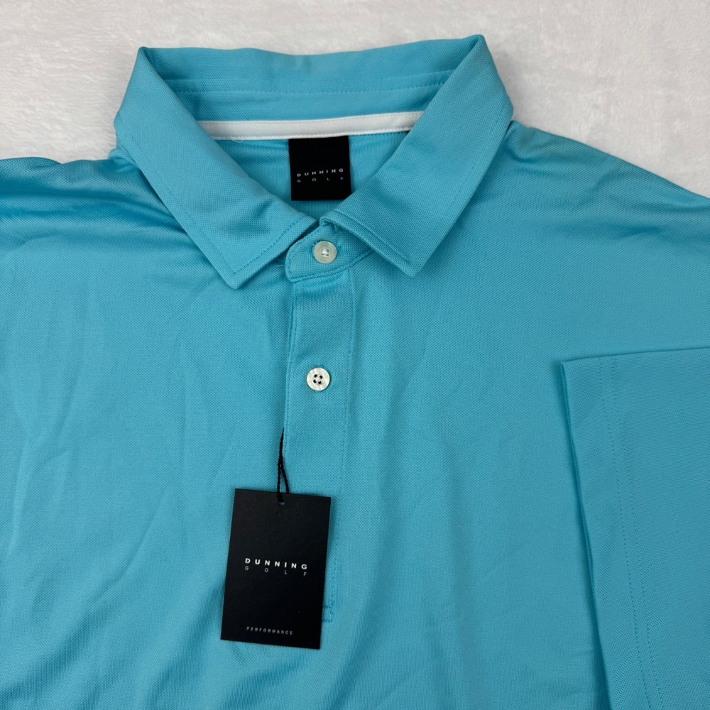 Dunning‎ Golf Performance Polo Shirt Mens XL Light Blue Short Sleeve NWT